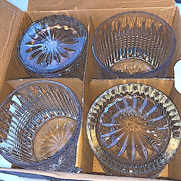 ELLE DECOR STRASBOURG OLD FASHIONED GLASSES SET OF FOUR CRYSTAL - Picture 6 of 8